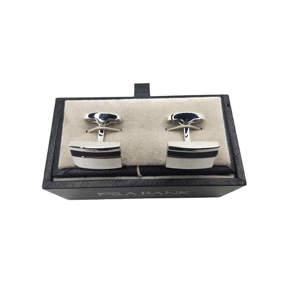 mens new vintage 1990s jos.a.banks #jo1488807 stainless steel stripe pattern cu - Picture 3 of 10